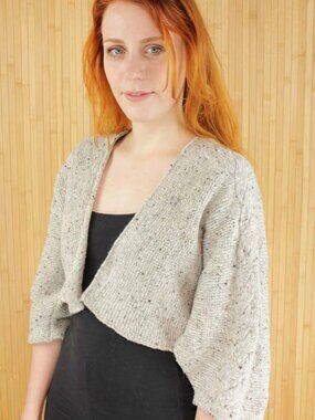 Bill Baber women's Islay cardigan wool knit grey scottish sweater one size open